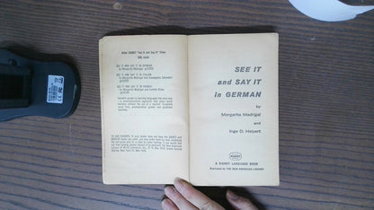 See It And Say It In German, Margarita Madrigal, 1964, A Signet Language Book