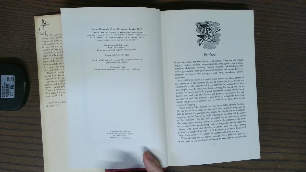 The Oxford Nursery Rhyme Book by Iona and Peter Opie, 1974, Book Club Book