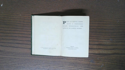 The Canterbury Poets Poems of Robert Burns, Edited by William Sharp