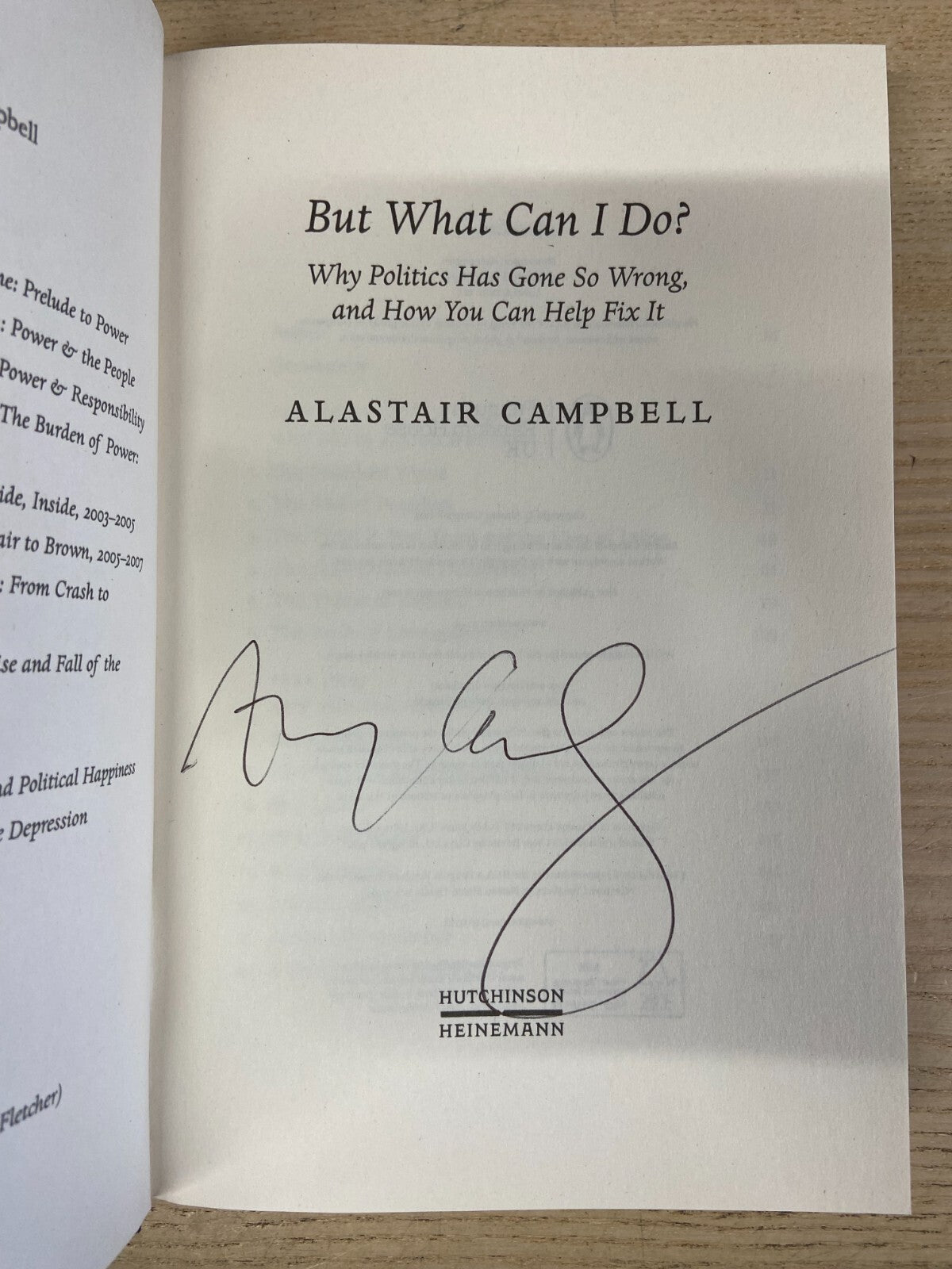 But What Can I Do? - Alastair Campbell - Signed
