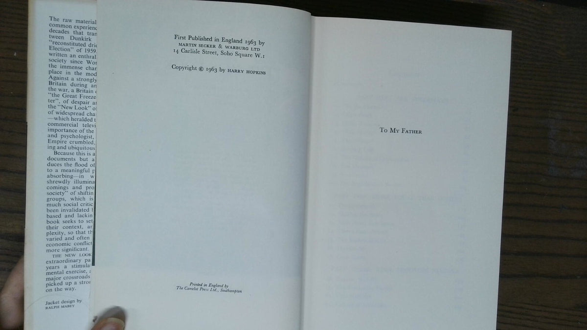 The New Look, Harry Hopkins, 1963, Secker & Warburg