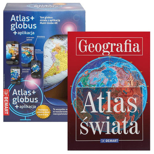 Pakiet edukacyjny Globus polityczny + Atlas geograficzny swiata