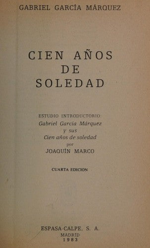 Cien a Nos De Soledad (Neuva Austral Series)