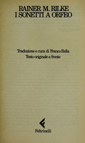 I sonetti a Orfeo. Testo tedesco a fronte