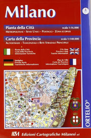 Milano. Pianta della città 1:16.000. Carta della provincia 1:140.000