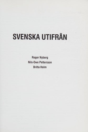 SVENSKA UTIFRAN; Larobok i svenska