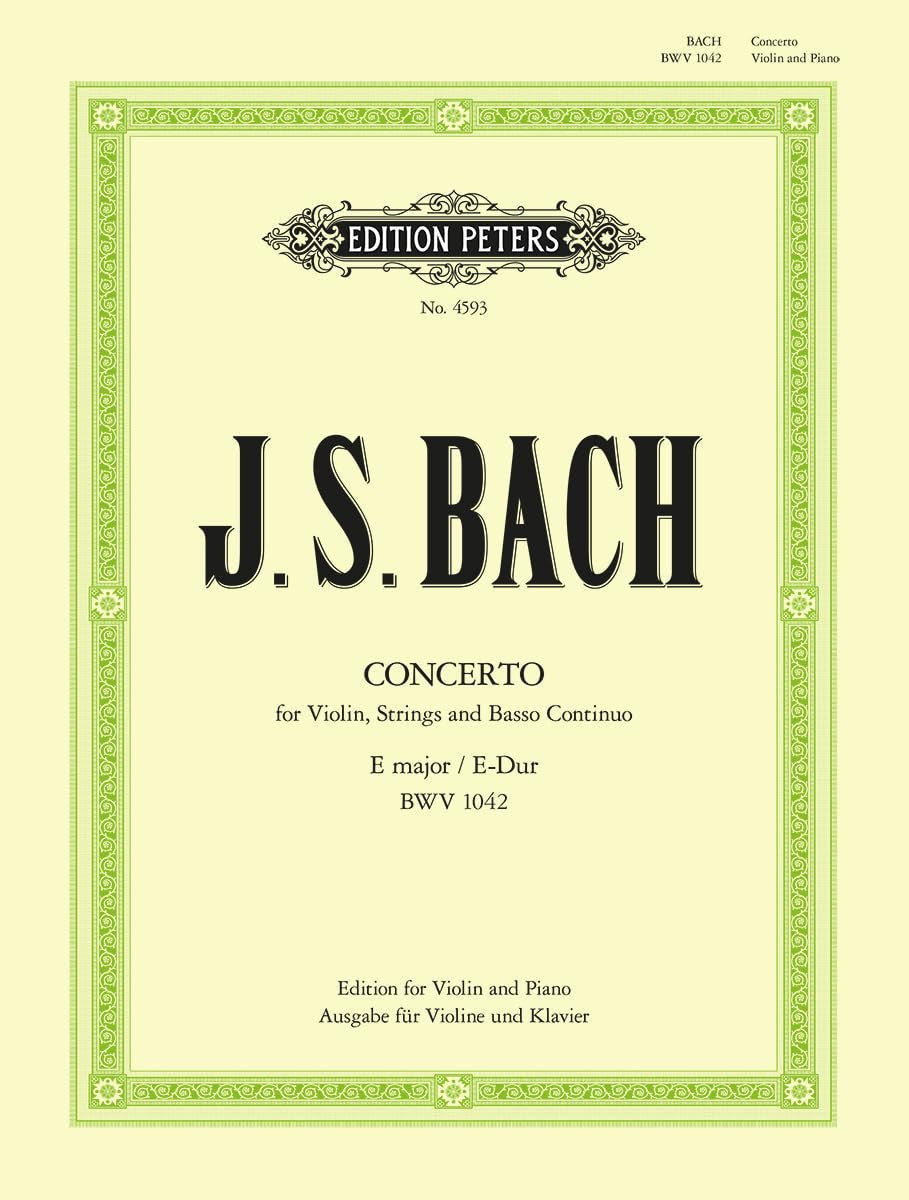 Bach: Concerto No. 2 in E BWV 1042 (Violin and Piano) (EP4593): Edition for Viola and Piano (Edition Peters)