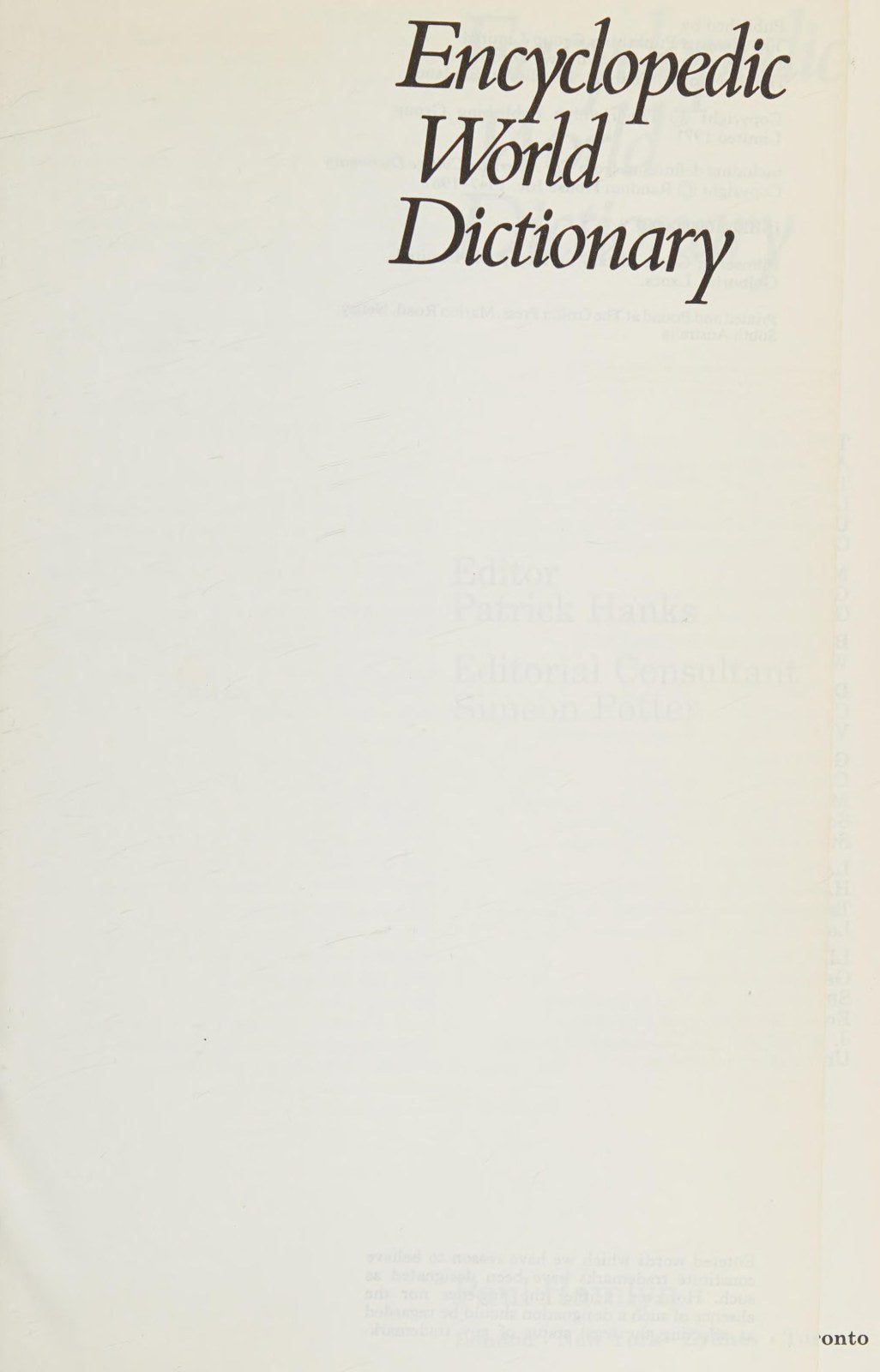 Encyclopaedic World Dictionary [VHS]