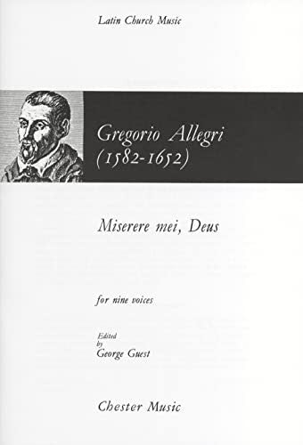 Gregorio Allegri: Miserere Mei, Deus: SATB: Vocal Score