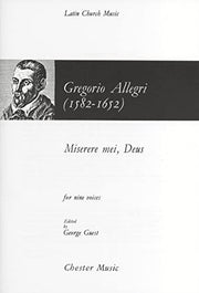 Gregorio Allegri: Miserere Mei, Deus: SATB: Vocal Score