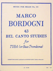 BORDOGNI - Bel Canto Etudes (43) para Tuba (Trombon Bajo)