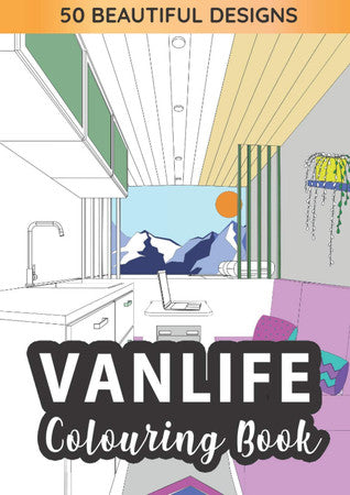 Van Life Colouring Book: 50 Beautiful Landscapes and Campervans (stress relieving colouring book for grownups)