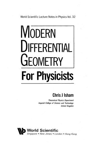 Modern Differential Geometry For Physicists: 32 (World Scientific Lecture Notes In Physics)